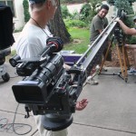 Dave and volunteers setting up a jib