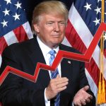 Donald Trump and growth chart turning down